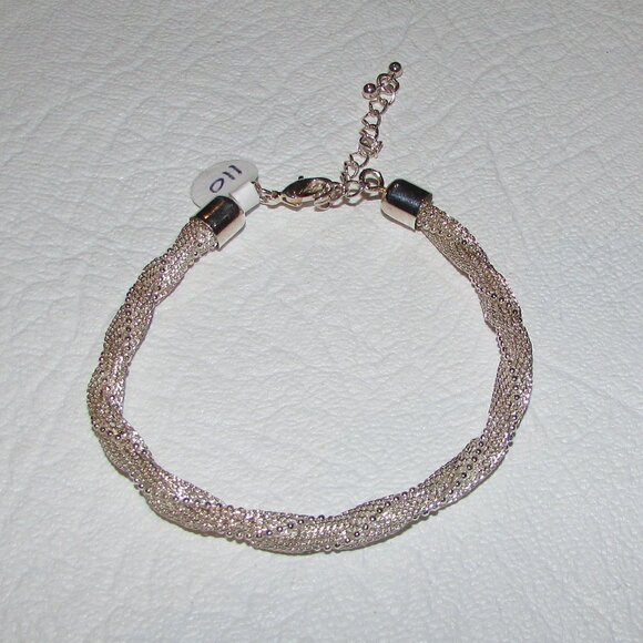 Silver Twisted Mesh Bracelet - NEW - Picture 3 of 6